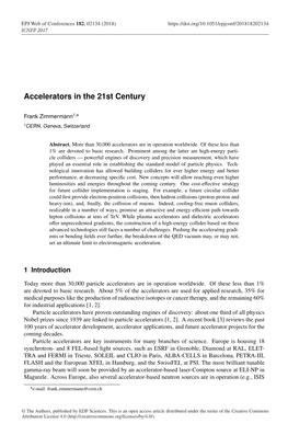 Accelerators in the 21St Century