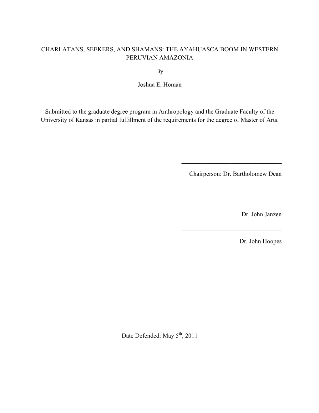 Charlatans, Seekers, and Shamans: the Ayahuasca Boom in Western Peruvian Amazonia