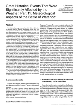 Meteorological Aspects of the Battle O