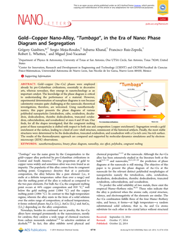 Gold−Copper Nano-Alloy, “Tumbaga”