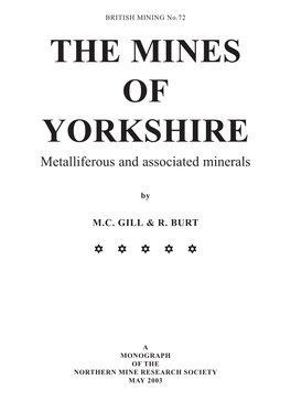 THE MINES of YORKSHIRE Metalliferous and Associated Minerals