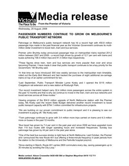 Media Release from the Premier of Victoria