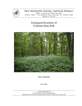 Ecological Inventory of Coleman State Park