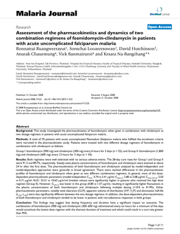 Assessment of the Pharmacokinetics and Dynamics of Two Combination