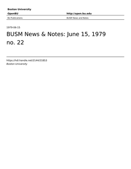 BUSM News & Notes