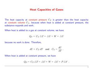 Heat Capacities of Gases