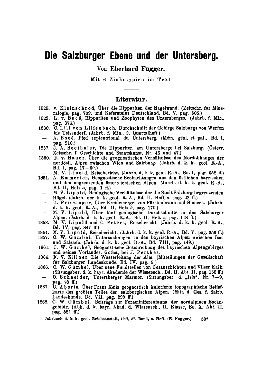 Die Salzburger Ebene Und Der Untersberg. Von Eberhard Fugger