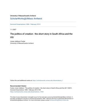 The Short Story in South Africa and the US