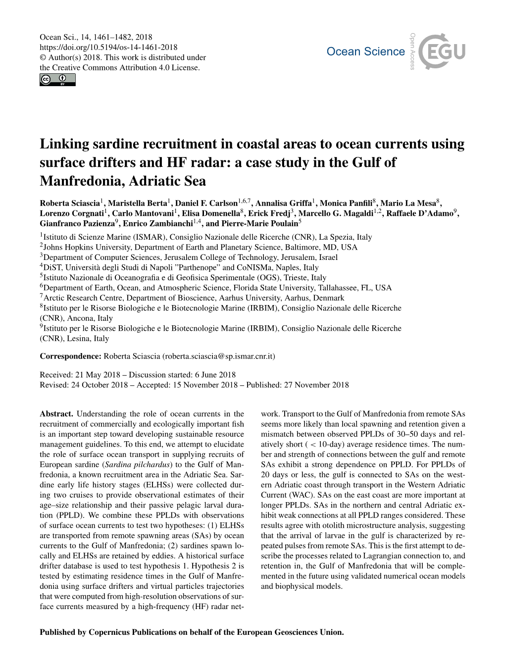 Articles Trajectories and Biophysical Models