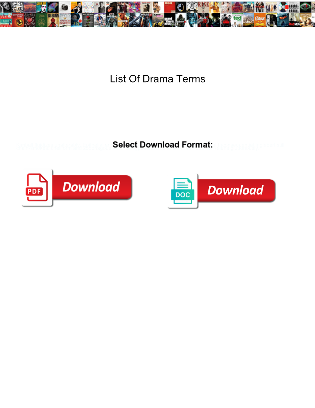 List of Drama Terms