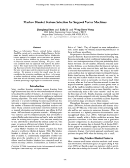 Markov Blanket Feature Selection for Support Vector Machines