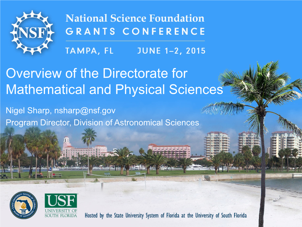 Overview of the Directorate for Mathematical and Physical Sciences