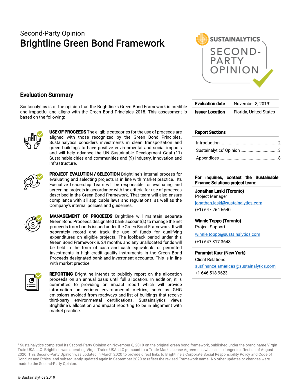 Second-Party Opinion Green Bond Framework