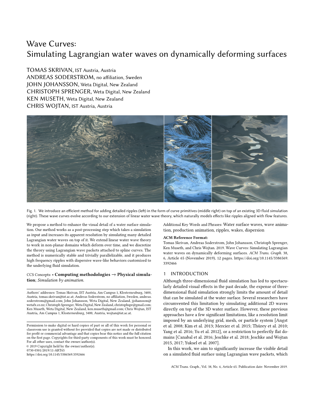 Simulating Lagrangian Water Waves on Dynamically Deforming Surfaces