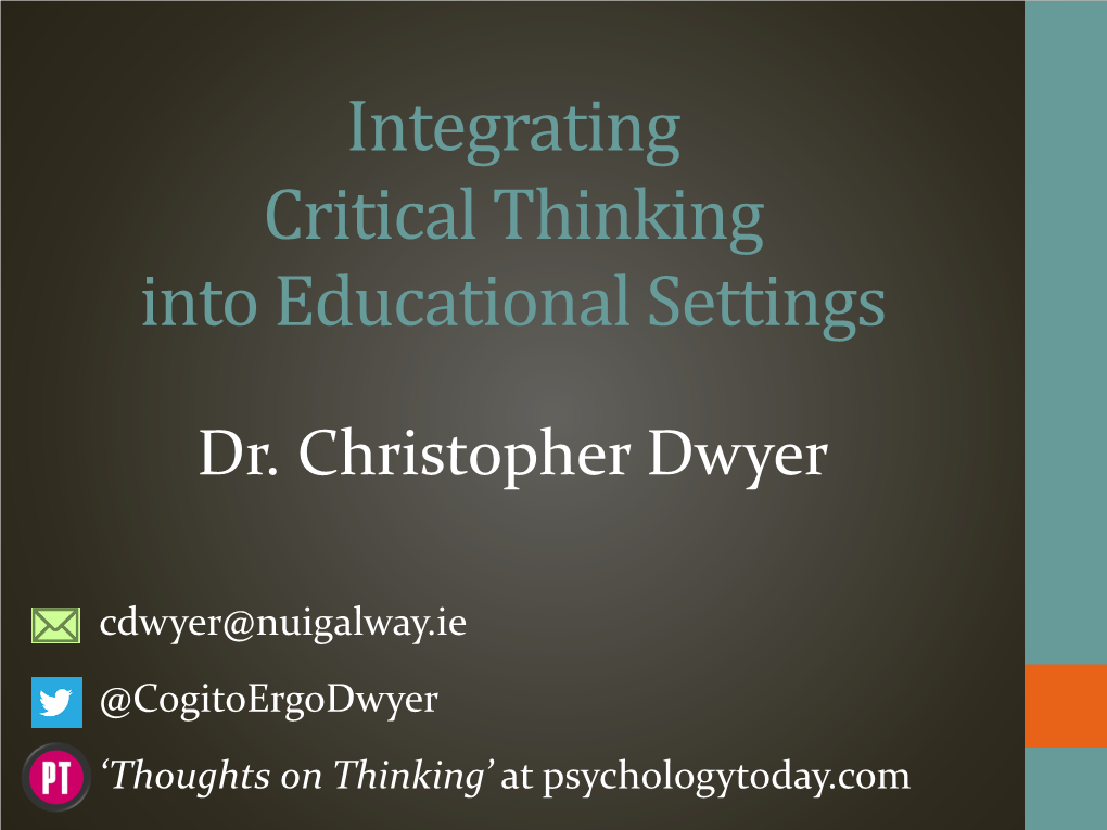 Introduction to Critical Thinking