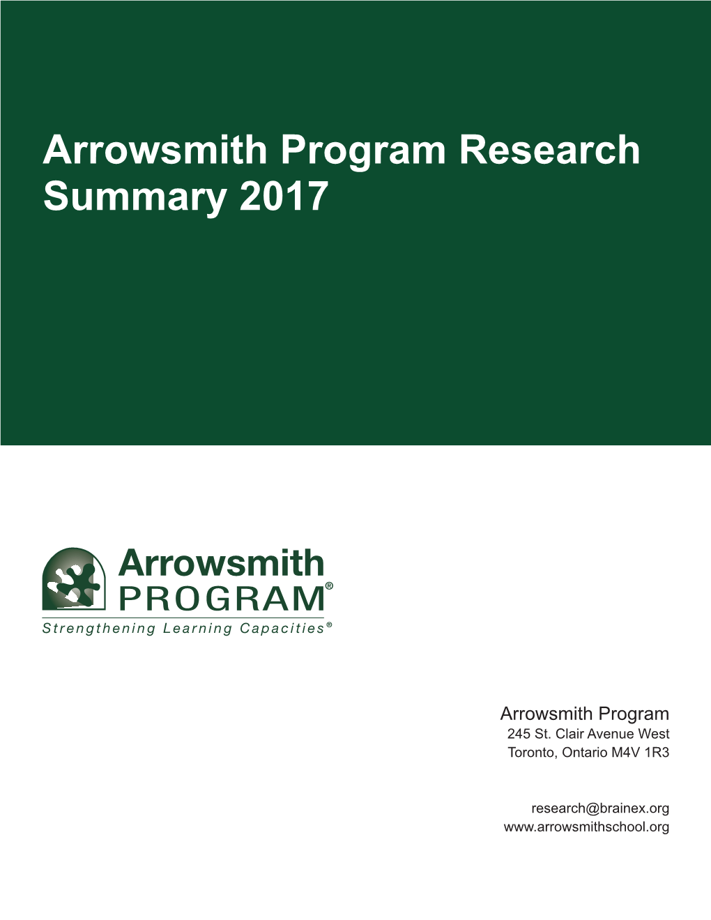 Arrowsmith Program Research Summary 2017