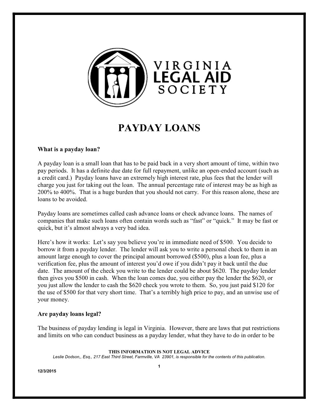 Payday Loans