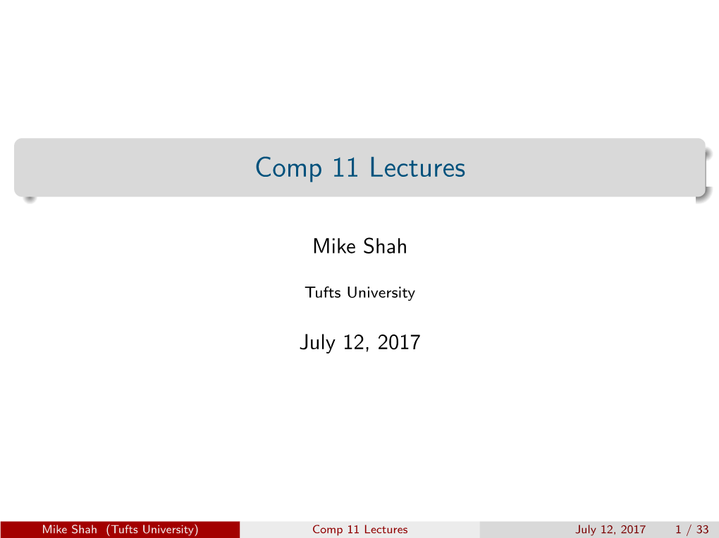 Comp 11 Lectures