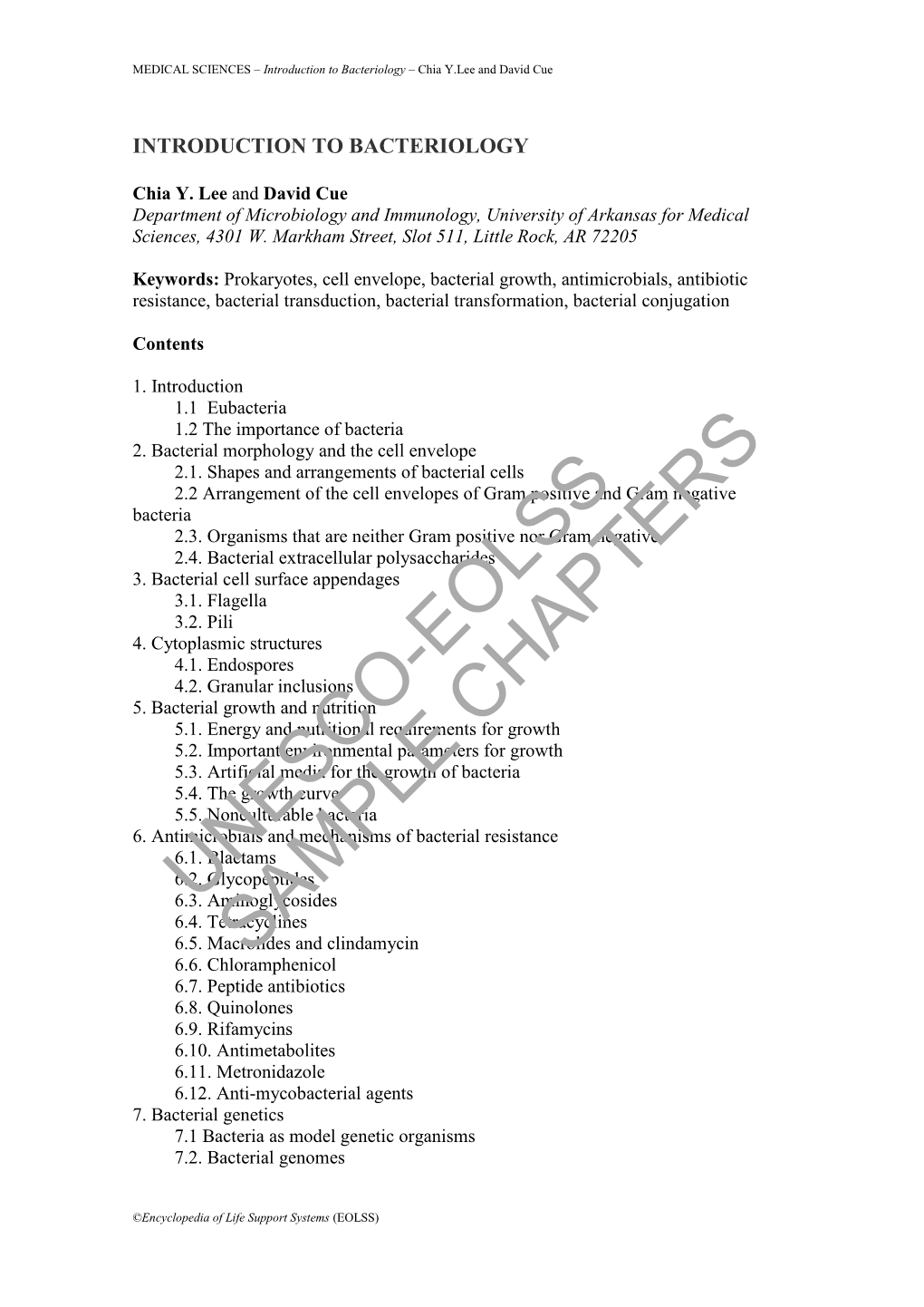 Introduction to Bacteriology – Chia Y.Lee and David Cue