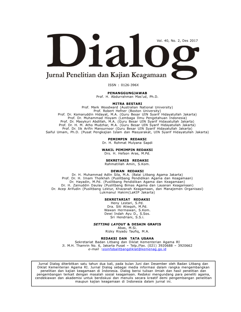 Dialog Vol. 40, No. 2, Des 2017 ISSN