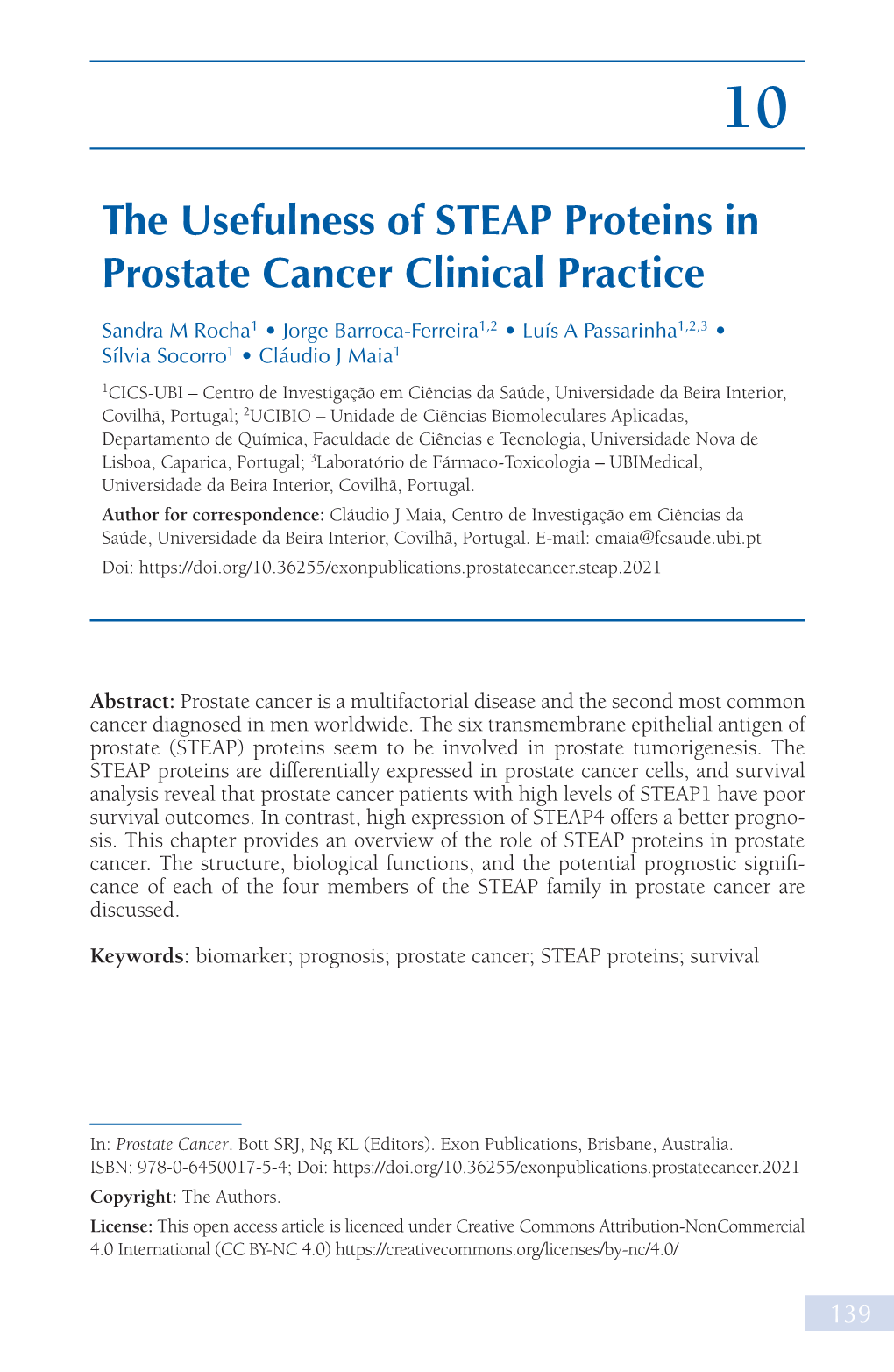 The Usefulness of STEAP Proteins in Prostate Cancer Clinical Practice