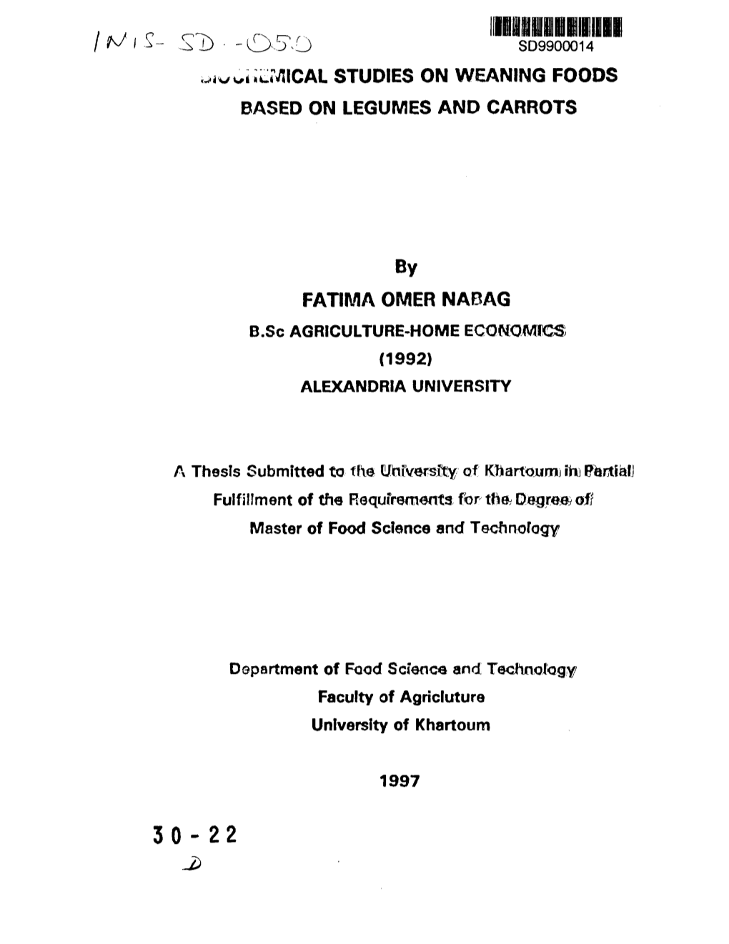 Studies on Weaning Foods Based on Legumes and Carrots