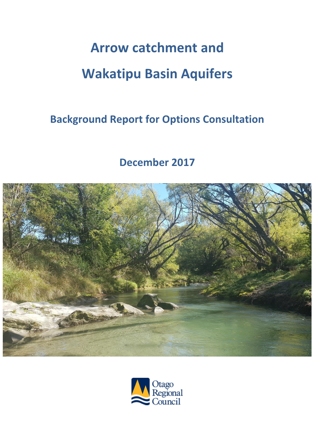 Arrow Catchment and Wakatipu Basin Aquifers