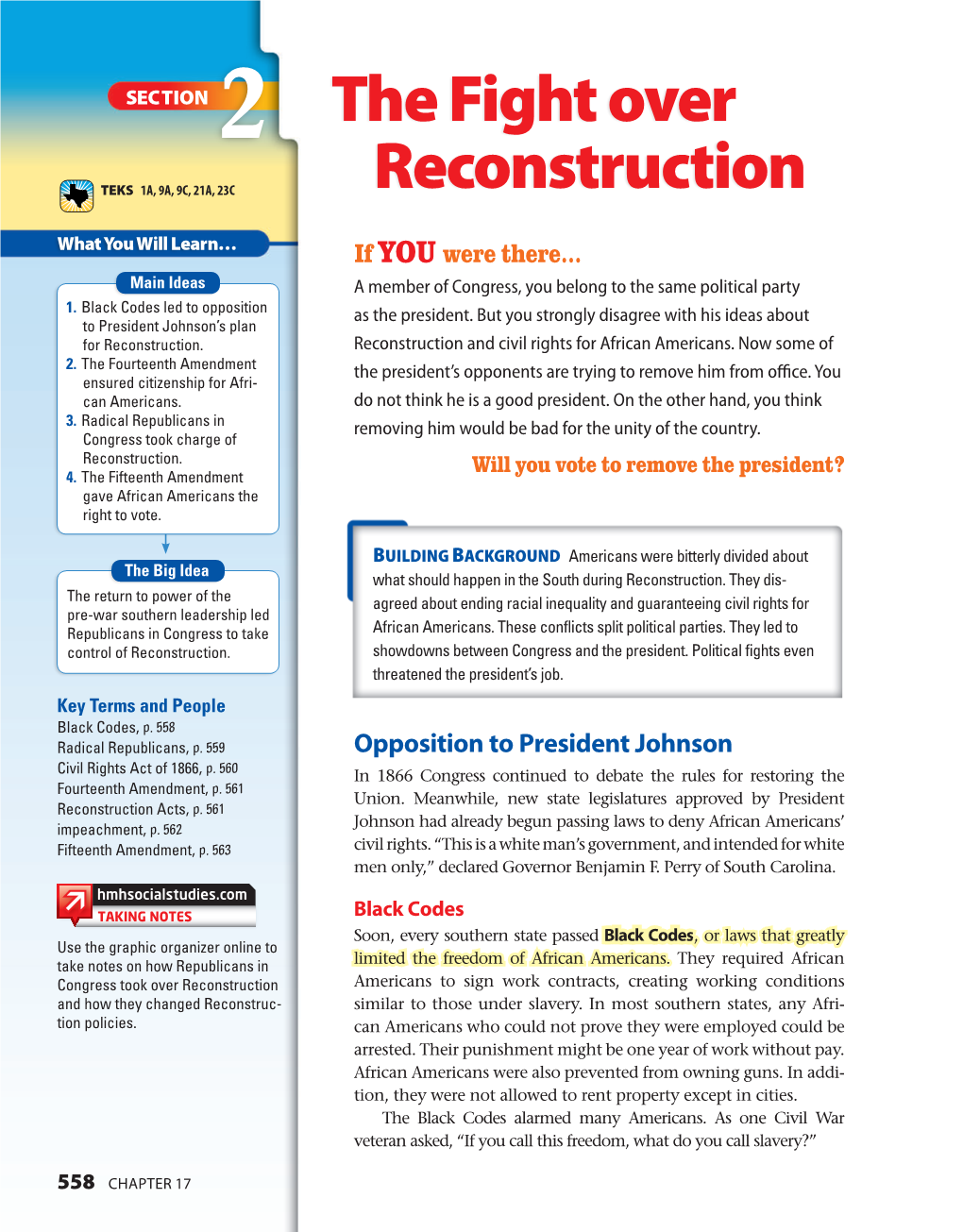 The Fight Over Reconstruction