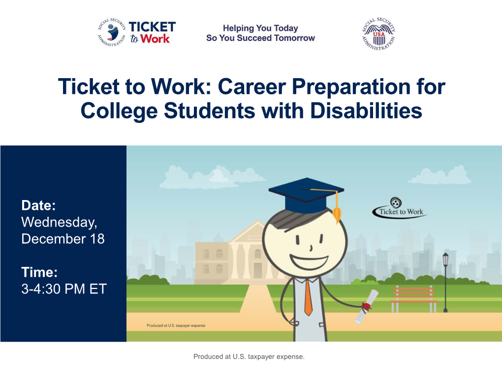 Ticket to Work: Career Preparation for College Students with Disabilities