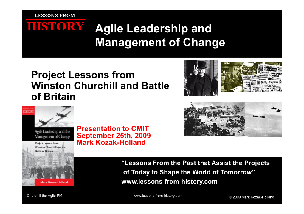 Agile Leadership and Management of Change
