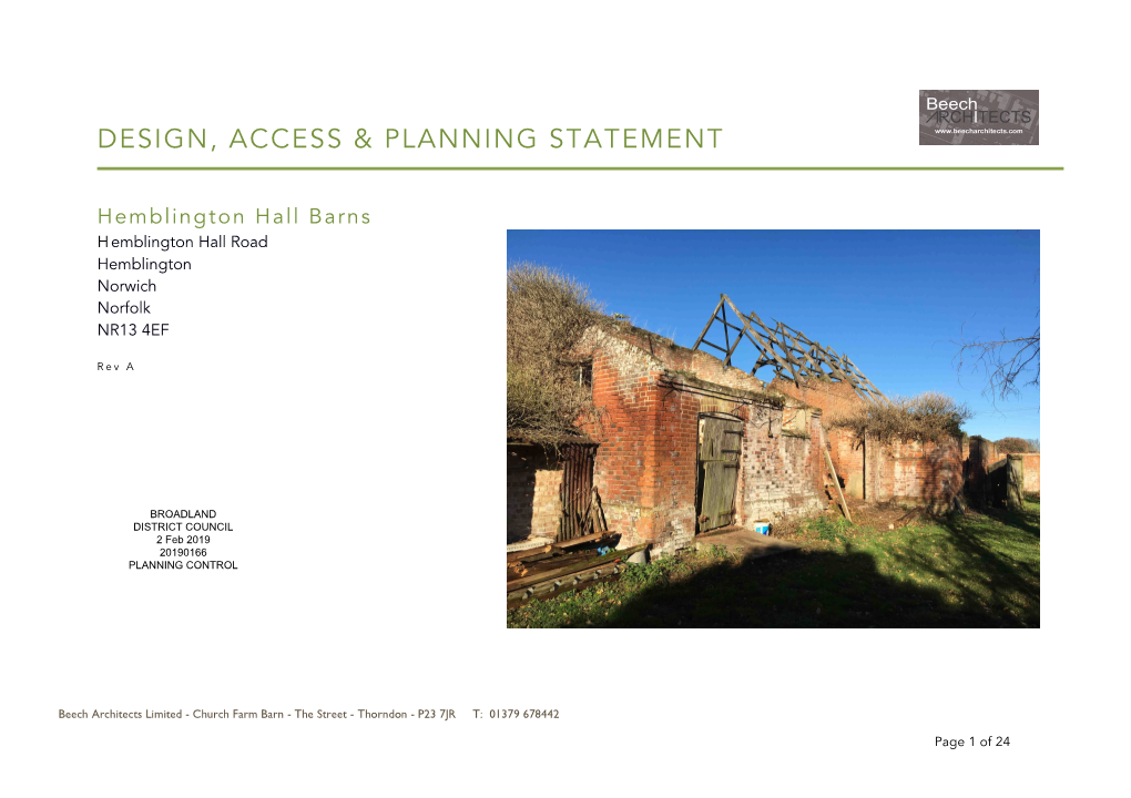 Hemblington Planning Statement