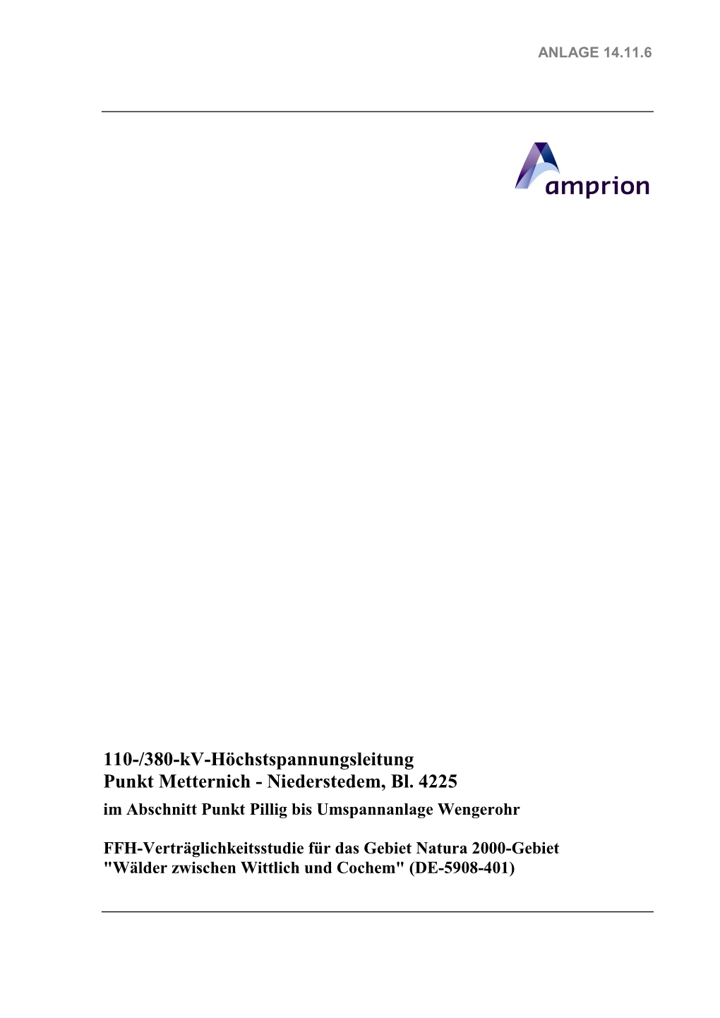 110-/380-Kv-Höchstspannungsleitung Punkt Metternich - Niederstedem, Bl