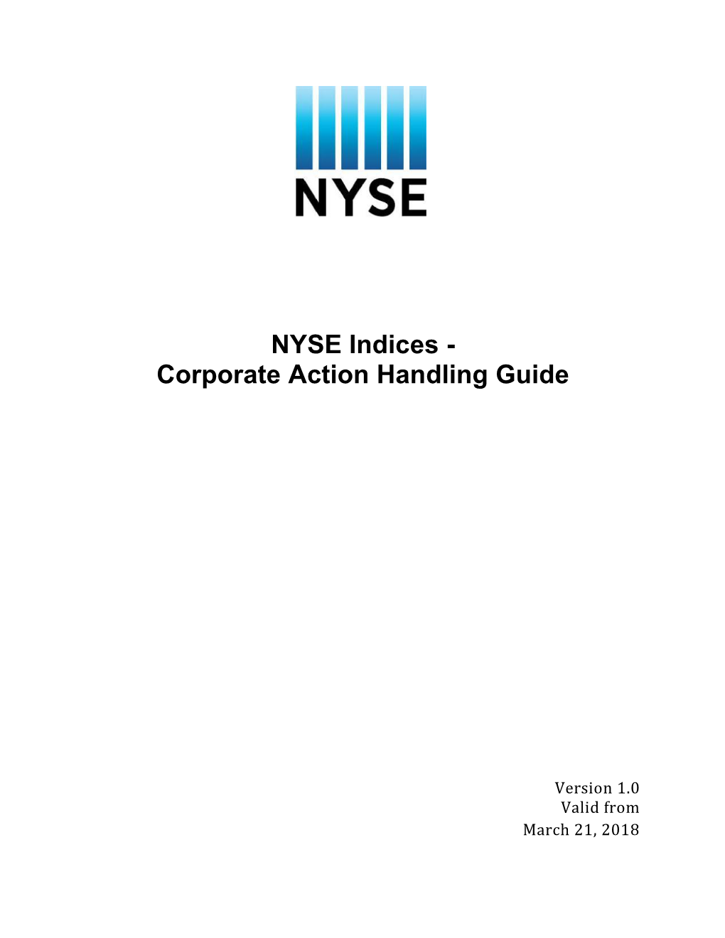 NYSE Indices - Corporate Action Handling Guide