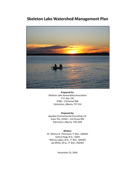 Skeleton Lake Watershed Management Plan