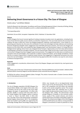 Delivering Smart Governance in a Future City: the Case of Glasgow