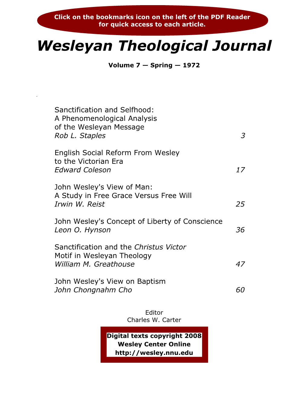 Wesleyan Theological Journal