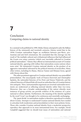 Conclusion Competing Claims to National Identity