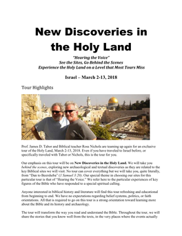 New Discoveries in the Holy Land