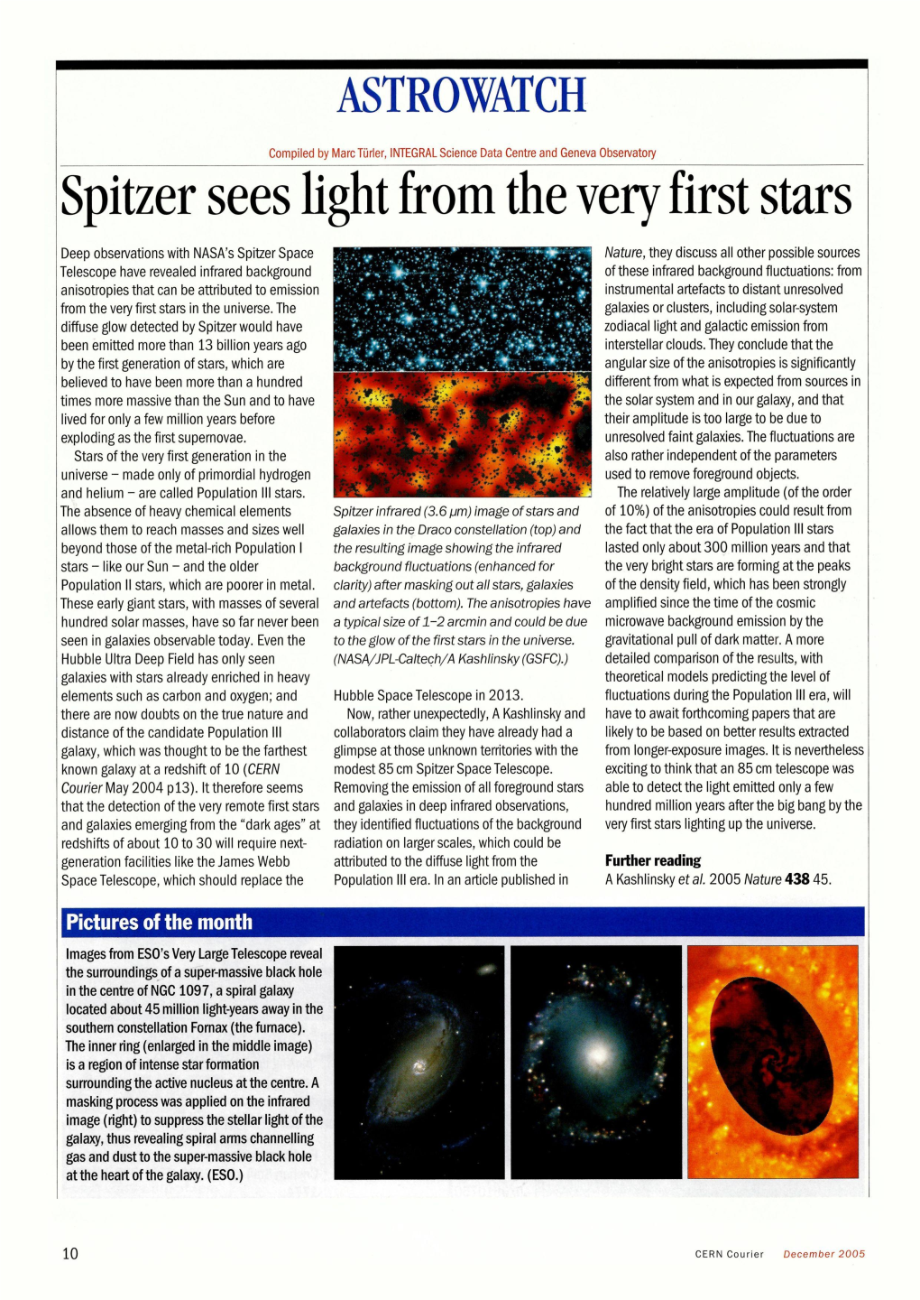 ASTROWATCH Spitzer Sees Light from the Very First Stars