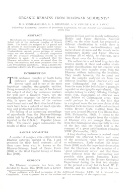 Organic Remains from Dharwar Sediments*