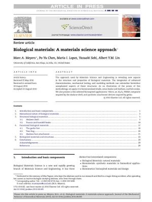 Biological Materials: a Materials Science Approach✩