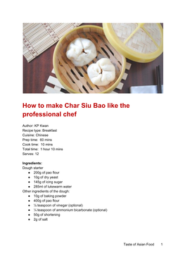 How to Make Char Siu Bao Like the Professional Chef