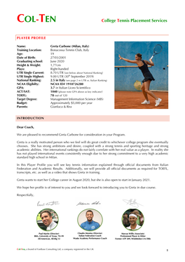 COL-TEN College Tennis Placement Services