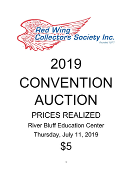 2019 RWCS Auction Prices Realized