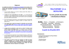 Transport À La Demande Mis En Place Par La Communauté De Communes Du Pays De Banon Et Les Transports Sumian
