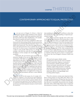 Chapter 13: Contemporary Approaches to Equal Protection