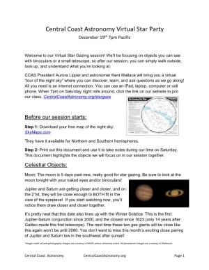 Central Coast Astronomy Virtual Star Party December 19Th 7Pm Pacific