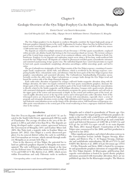 Chapter 9 Geologic Overview of the Oyu Tolgoi Porphyry Cu-Au-Mo Deposits, Mongolia
