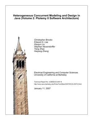 Volume 2: Ptolemy II Software Architecture)