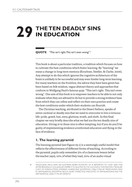 The Ten Deadly Sins 29 in Education